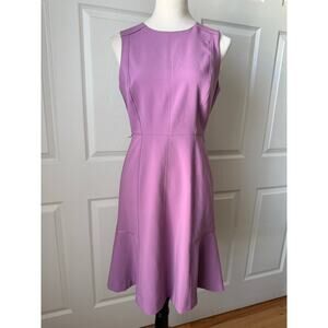 White House Black Market Lilac Fit & Flare Dress 4P | Spring Event Wedding Guest